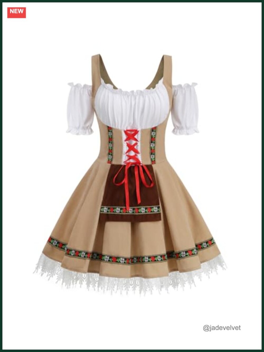 Off-Shoulder Dirndl Dress Oktoberfest Bavarian Costume Halloween